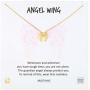 MUSTHAVE Angel Wing 18K Gold Plated Necklace with Message Card, Yellow and White Color, Anchor Chain, Best Gift Necklace, Size 16 inch + 2 inch Extender, Guardian Angel Necklace, Gift Card
