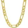 The Bling Factory 6.8mm 14k Yellow Gold Plated Flat Figaro Chain Necklace The Bling Factory 6.8mm 14k Yellow Gold Plated Flat Figaro Chain Necklace