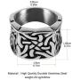 HZMAN Men Vintage Stainless Steel Rings Viking Valknut Vegvisir Pirate Norse Symbol Jewelry