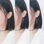 SLUYNZ 925 Sterling Silver Tri Circles Drop Dangle Earrings for Women Teen Girls Threader Earrings Chain Tassel Earrings