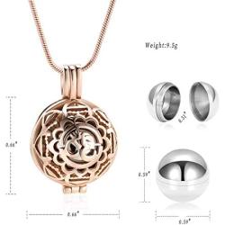 mingjekw Cremation Jewelry Gold Ball Necklace for Ashes Urn Necklace Keepsake Memories for Human for Pet