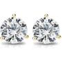 14K Gold Plated Sterling Silver Cubic Zirconia Stud Earrings for Women