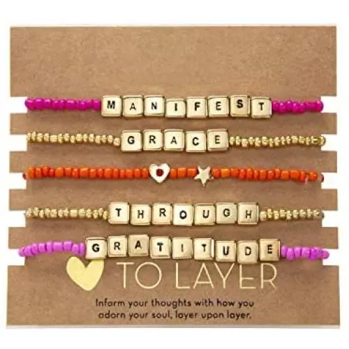 RACHEL Rachel Roy Multi Layer Stretch Bracelets for Women Fashion Jewelry
