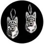 German Shepherd Dog Sterling Silver Necklace Dangle Earrings Set by Ginger Lyne Ears Down Puppy Dog Pet Pendant Box Chain Doggie Animal Paw Print Heart Jewelry for Pit Mom Women Girls Teens