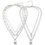 Lock Chains Necklace forMen Women Teen Girls Boys, Eboy Egirl 5 Layered Lock Key Pendants Necklaces Set, Stainless Steel Jewelry Pack for Pants Punk Play-FNN108 Silver-NewB (FNN108 Silver-NewB)