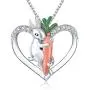 Bunny Necklace for Women 925 Sterling Silver Love Heart Animal Necklaces with CZ Cute Rabbit Pendant Jewelry for Girls Teen. Bunny Necklace for Women 925 Sterling Silver Love Heart Animal Necklaces with CZ Cute Rabbit Pendant Jewelry for Girls Teen.