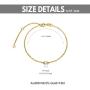 14K Solid Gold Bracelet for Women, Real Yellow Gold Bracelet with Rolo Chain Jewelry Gifts for Her, Mom, Wife, Girls 6.5+1+1''