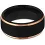 Tungsten Wedding Band Ring 10mm for Men Women Black Rose Yellow Gold Plated Step Edge Brushed Polished Tungsten Wedding Band Ring 10mm for Men Women Black Rose Yellow Gold Plated Step Edge Brushed Polished
