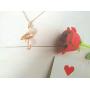 MANZHEN Beautiful Full Clear Pink Rhinestone Flamingo Pendant Necklace Bird Animal Jewelry