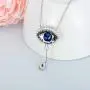 AOBOCO Evil Eye Necklace, Blue/Red Eye Crystals Necklace Devil Eye with Tear Drop Pendant, Lucky Jewelry Gift for Woman Girls, Amulet Crystals from Austria