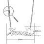QeenseKc Love Heart Name Necklace Personlized Initial Stainless Steel Pendant Jewelry for Women 2mm Wide Cuban Link Chain