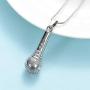 mingkejw Microphone Stainless Steel Cremation Jewelry for Ashes Urn Necklaces Keepsake Memorial Lockets Pendants for Human Ashes