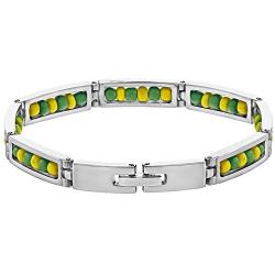 In Season Jewelry Stainless Steel Link Wristband Inside Babalawo Unisex Santeria Orula Bracelet