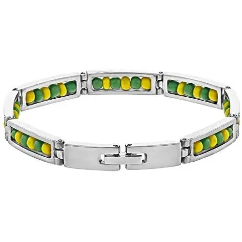In Season Jewelry Stainless Steel Link Wristband Inside Babalawo Unisex Santeria Orula Bracelet