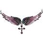 Szxc Jewelry Womens Crystal Guardian Angel Wings Cross Choker Pendant Necklaces 18''+2''