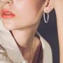 LUHE Silver Hoop Earrings Sterling Silver Circle Endless Big Earrings Hoops Jewelry,Fashion Double Layered Round Circle Clip On Earrings Hoops for Women