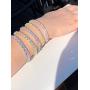 Harlembling Real Solid 925 Sterling Silver Mens Or Womens Tennis Bracelet - 14k Yellow & Rose Gold Finish Over Solid 925 Silver - 3-6mm - 6-9'' Iced One Row Bracelet