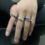 Topsteel Cross Ring for Men Women Stainless Steel Two-Tone 3mm Interlocked Rolling Couple X Rings, with Gift Box