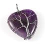 Jovivi Love Heart Amethyst Rose Quartz Healing Crystals Necklace Silver Wire Wrapped Tree of Life Chakra Gemstone Pendant Mothers Day Jovivi Love Heart Amethyst Rose Quartz Healing Crystals Necklace Silver Wire Wrapped Tree of Life Chakra Gemstone Pendant Mothers Day