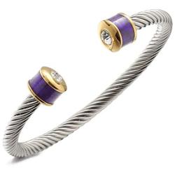HX SHARE Twisted Cable Bracelets for Women, Adjustable Stainless Steel Wire Composite Cuff Bracelet Carbon Fiber Bangle, Elegant Antique Jewelry for Women, Men，Teens, Ideal Gifts