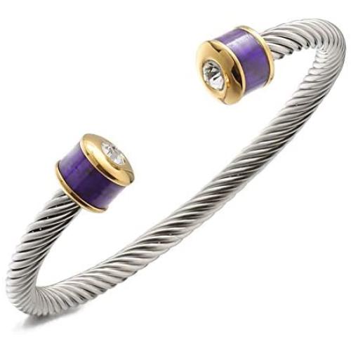 HX SHARE Twisted Cable Bracelets for Women, Adjustable Stainless Steel Wire Composite Cuff Bracelet Carbon Fiber Bangle, Elegant Antique Jewelry for Women, Men，Teens, Ideal Gifts