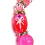 Linpeng GBP-011 Beaded Bracelet for Women Girls, Gift For Women, Glass Beads Stretch Bracelet -Hand Paint Gift Box Beads- Length 7.5'', Pink