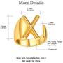 FOCALOOK Initial Ring 18K Gold Plated Letter Rings for Women Open Adjustable Rings Chunky Initial Ring Bold Statement Rings