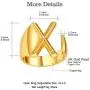 FOCALOOK Initial Ring 18K Gold Plated Letter Rings for Women Open Adjustable Rings Chunky Initial Ring Bold Statement Rings