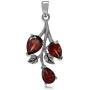 Silvershake 2.85ct. Natural Garnet 925 Sterling Silver Leaf Pendant