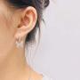 INENIMARTJ Charm Butterfly Hoop Earrings, 14K Gold Silver Crystal Butterfly Drop Dangle Earrings for Women and Girls