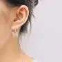 INENIMARTJ Charm Butterfly Hoop Earrings, 14K Gold Silver Crystal Butterfly Drop Dangle Earrings for Women and Girls