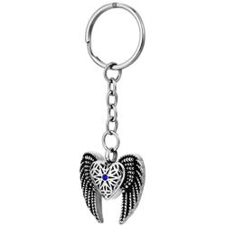 COCO Park Eagle Wing & Love Heart Blue Diamond Cremation Jewelry, Ashes Holder Urns Pendant Keepsake Keychain