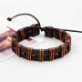MJartoria Leather Bracelets for Men, Mens Womens Unisex Faux Leather Bracelets Adjustable Braided Multi Cool Wrap Wristbands Cuff Set