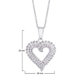 Victoria Townsend Cubic Zirconia Open Heart Pendant Necklace for Women (18'' Chain)