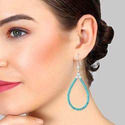 Turquoise Earrings, Boho Jewelry, Dangle Drop Earrings, Turquoise Gemstone Jewelry Earrings, 925 Silver Turquoise Statement Earrings