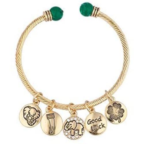 LUX ACCESSORIES Good Luck Charm Bangle Bracelet