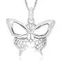 925 Sterling Silver Skull Butterfly Pendant Pendant Necklace, 18'' 925 Sterling Silver Skull Butterfly Pendant Pendant Necklace, 18''