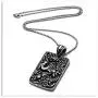 Xusamss Titanium Steel Animal Phoenix Dog Tag Pendant Necklace,24inches Box Chain