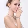 mecresh Clustered Crystal Rhinestone Flower Bridal Necklace Teardrop Dangle Earrings Jewelry Sets for Women Gift