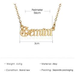 Modyle 18K Gold Plated Constellation Zodiac Necklaces Jewelry for Women Antique Style Designed Letter Taurus Aries Necklaces