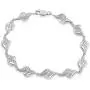 Jewelili Sterling Silver 1/10 Cttw Natural White Round Shape Diamond Bracelet, 7.25'' Jewelili Sterling Silver 1/10 Cttw Natural White Round Shape Diamond Bracelet, 7.25''