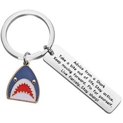 AKTAP Shark Keychain Shark Stuff Diver Jewelry Advice from A Shark Take A Bite Out of Life Shark Gifts for Shark Lovers