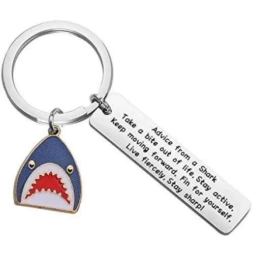 AKTAP Shark Keychain Shark Stuff Diver Jewelry Advice from A Shark Take A Bite Out of Life Shark Gifts for Shark Lovers AKTAP Shark Keychain Shark Stuff Diver Jewelry Advice from A Shark Take A Bite Out of Life Shark Gifts for Shark Lovers