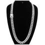 14K White Gold Cuban Link Chain Necklace for Men Real 14MM 14K Karat Diamond Cut Heavy w Solid Thick Plated Clasp US Made