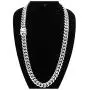 14K White Gold Cuban Link Chain Necklace for Men Real 14MM 14K Karat Diamond Cut Heavy w Solid Thick Plated Clasp US Made