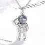 Jude Jewelers Astronauts Spaceman Universe Earth Moonstone Pendant Women Men Girls Boys Necklace