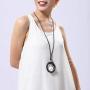 Coostuff Black Sandalwood Pendants Necklace for Women Handmade Long Sweater Necklaces Jewelry