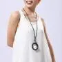 Coostuff Black Sandalwood Pendants Necklace for Women Handmade Long Sweater Necklaces Jewelry Coostuff Black Sandalwood Pendants Necklace for Women Handmade Long Sweater Necklaces Jewelry