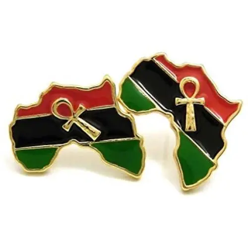 GWOOD Africa with Ankh Earrings Gold Color Post Style Pierced GWOOD Africa with Ankh Earrings Gold Color Post Style Pierced
