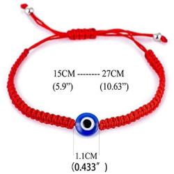 kelistom 6 Pieces Evil Eye/Hamsa Hand Kabbalah String Bracelets for Women Men Boys Girls, Handmade Red Black Blue Braided String Bracelets, Amulet Bracelet for Protection and Good Luck